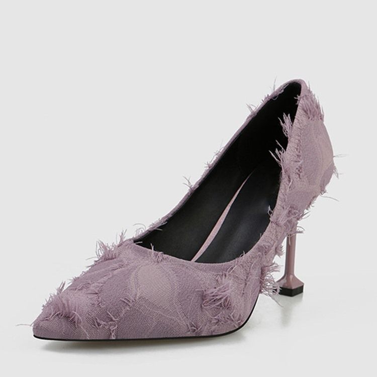 Spitze Damen Pumps Mit Fransen Und Stilettoabsatz