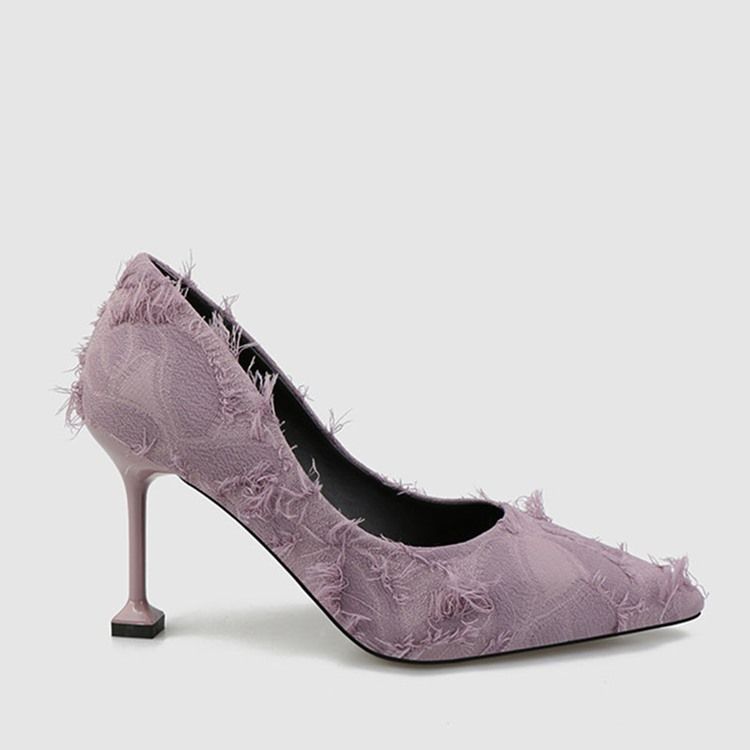 Spitze Damen Pumps Mit Fransen Und Stilettoabsatz