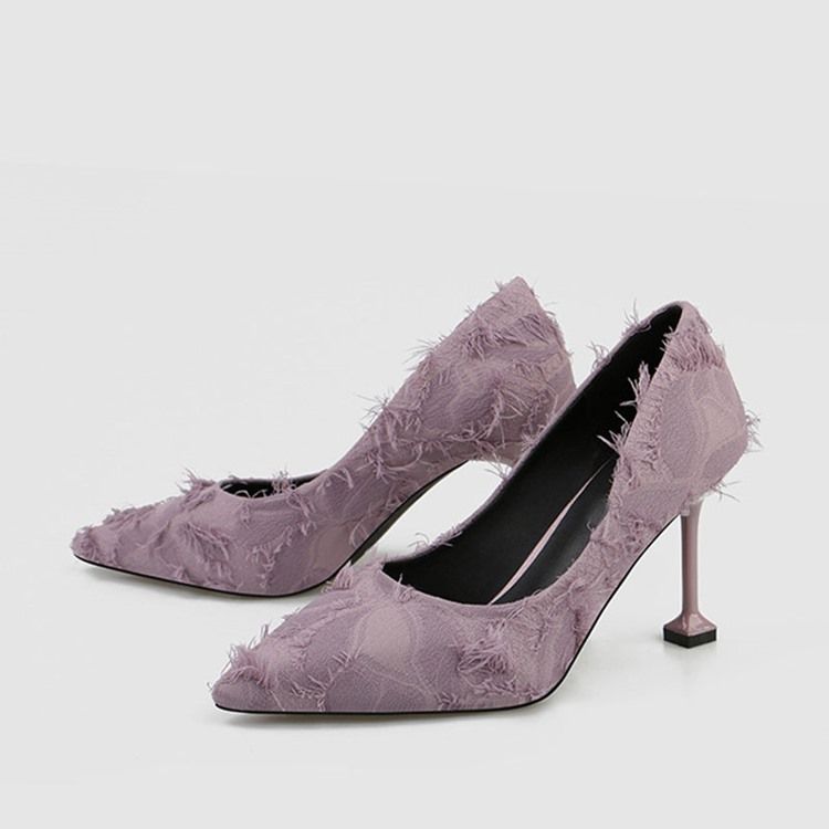 Spitze Damen Pumps Mit Fransen Und Stilettoabsatz