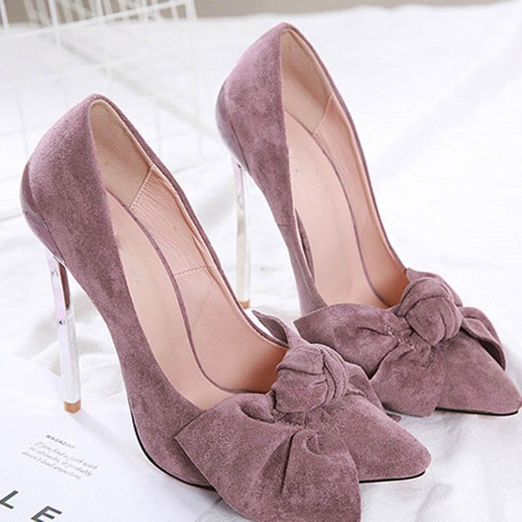 Spitze Damen Pumps Mit Schleife Und Stilettoabsatz