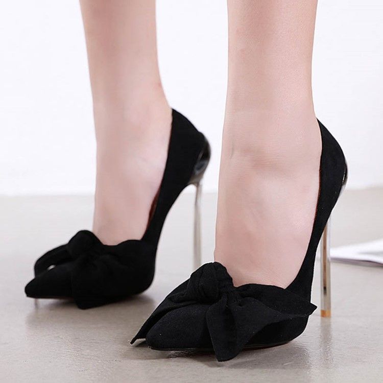 Spitze Damen Pumps Mit Schleife Und Stilettoabsatz