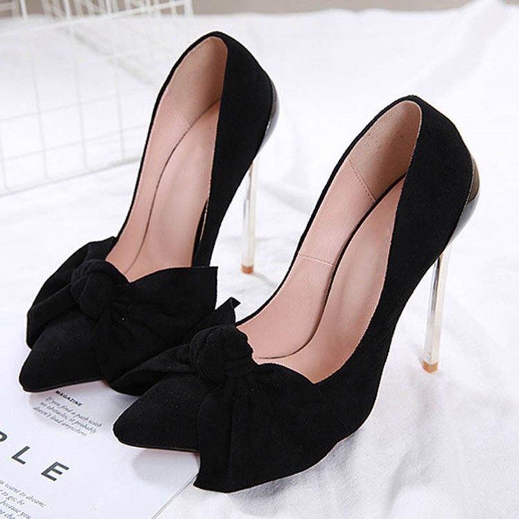 Spitze Damen Pumps Mit Schleife Und Stilettoabsatz