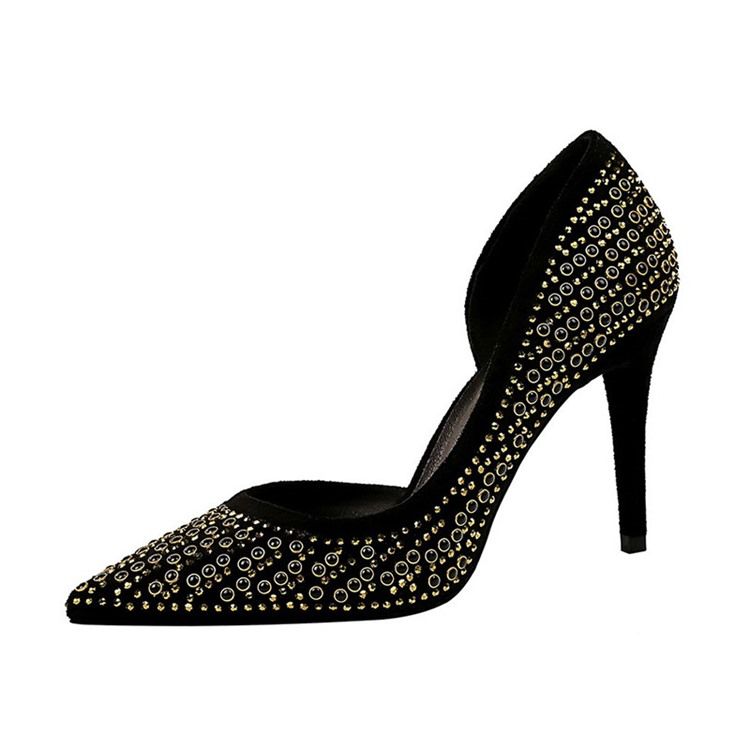 Spitze Pumps Für Damen Mit Strass-faux-wildleder-stiletto-absatz