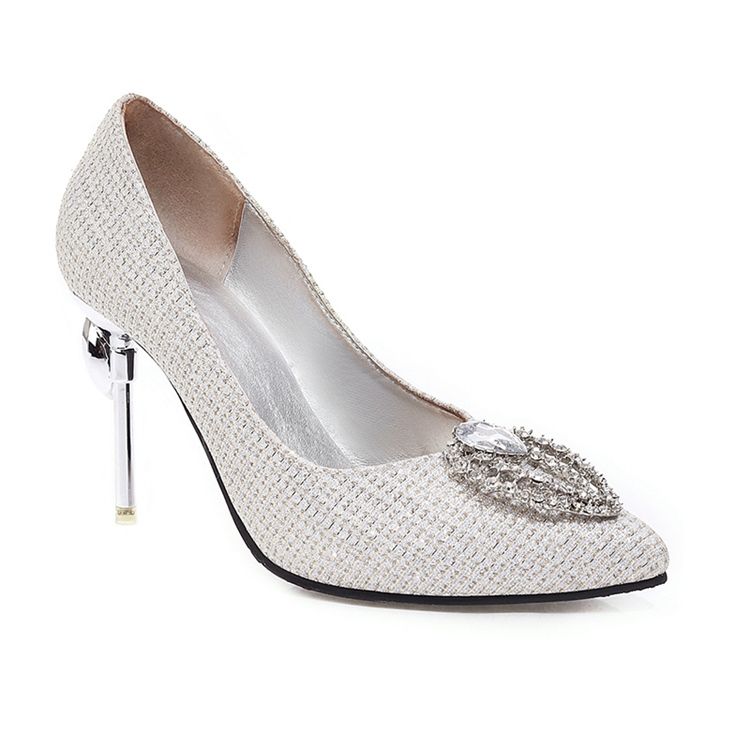 Spitze Zehe Slip-on Strass Low-cut Obermaterial Dünne Schuhe Für Damen