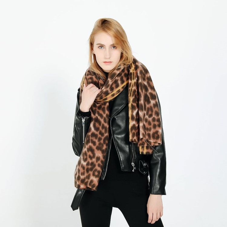 Damen-print Acryl Leopard Schals