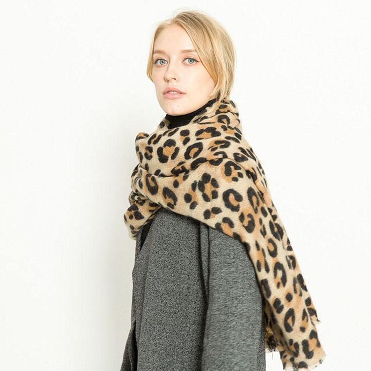 Damen-print Acryl Leopard Schals