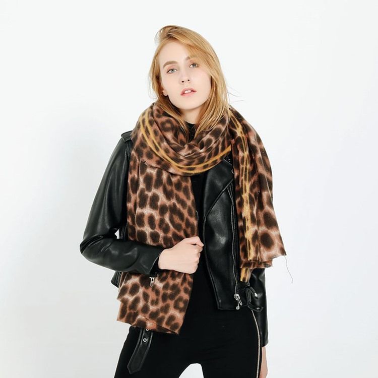 Damen-print Acryl Leopard Schals