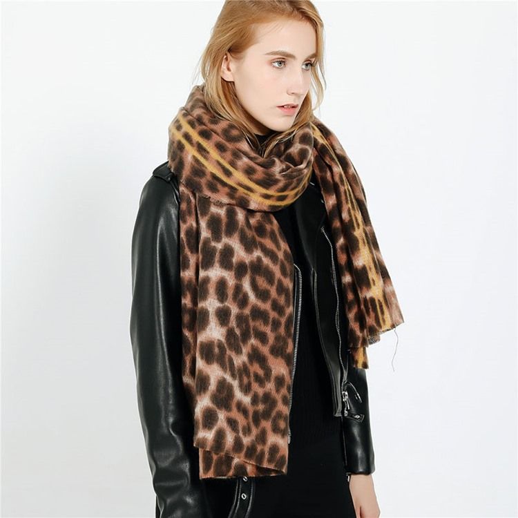 Damen-print Acryl Leopard Schals