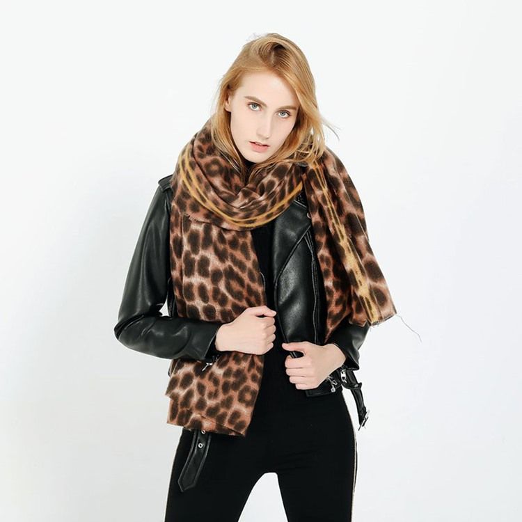 Damen-print Acryl Leopard Schals