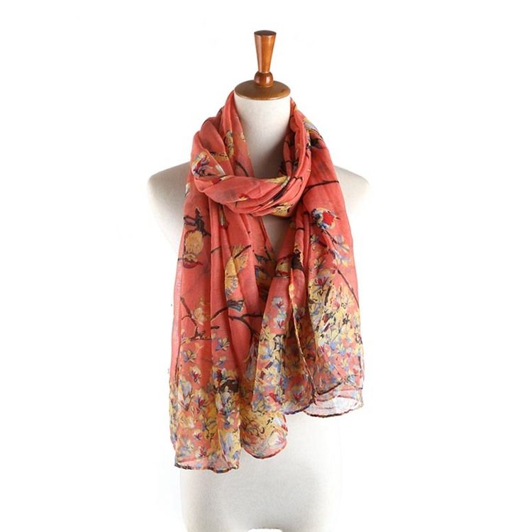 Damen Voile Vintage Print Blumenschals