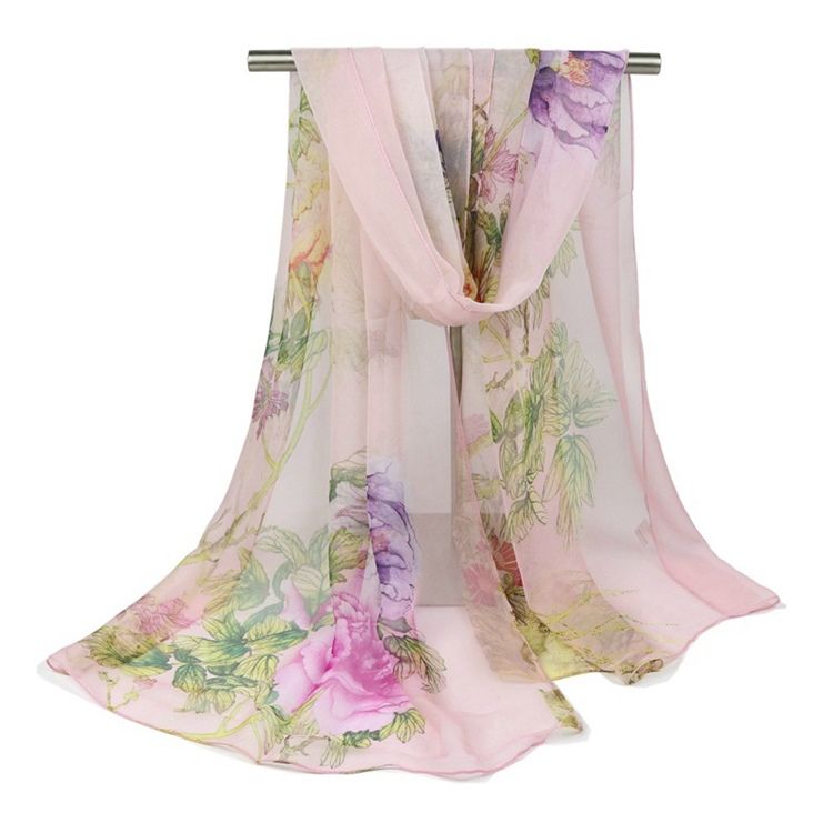 Einfacher Und Eleganter Chiffon-blumenschal Für Frauen