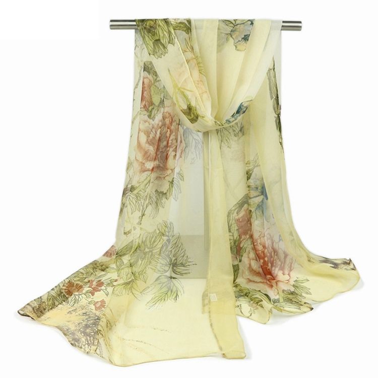 Einfacher Und Eleganter Chiffon-blumenschal Für Frauen