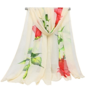 Graceful Rose Printed Chiffon Damenschal