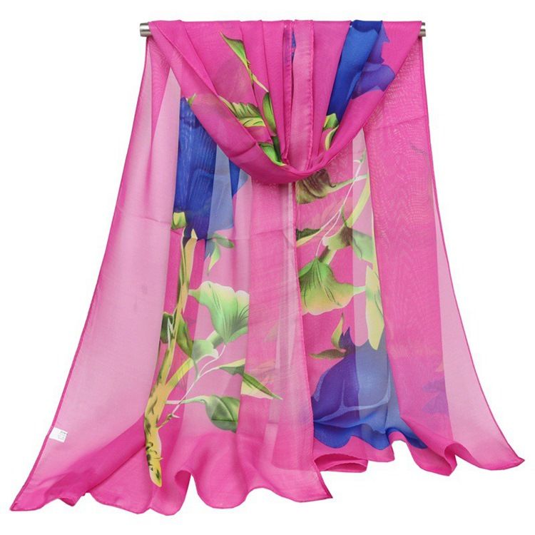 Graceful Rose Printed Chiffon Damenschal