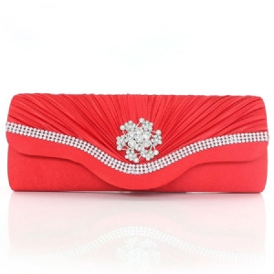 Damenhafte Strass-lily-falten-dekorierte Abend-clutch