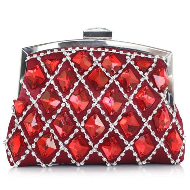 Edle Geometrische Karierte Strass Abend Clutch