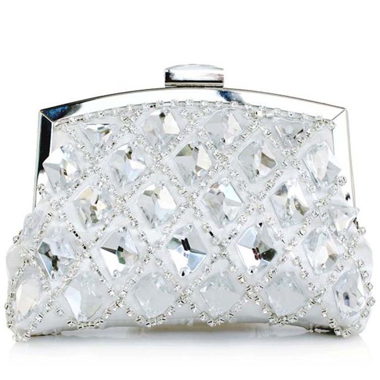 Edle Geometrische Karierte Strass Abend Clutch