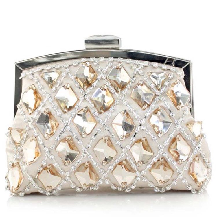 Edle Geometrische Karierte Strass Abend Clutch