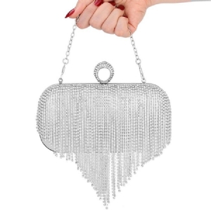 Fransen Strass Vielseitige Rechteckige Clutches Abendtaschen