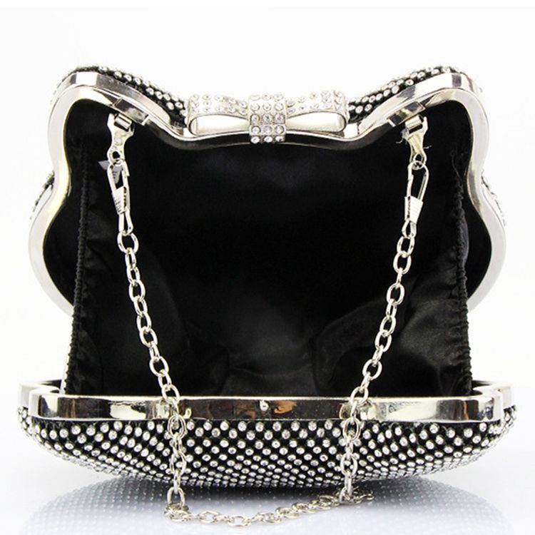 Glänzende Diamantene Abend Clutch In Katzenform