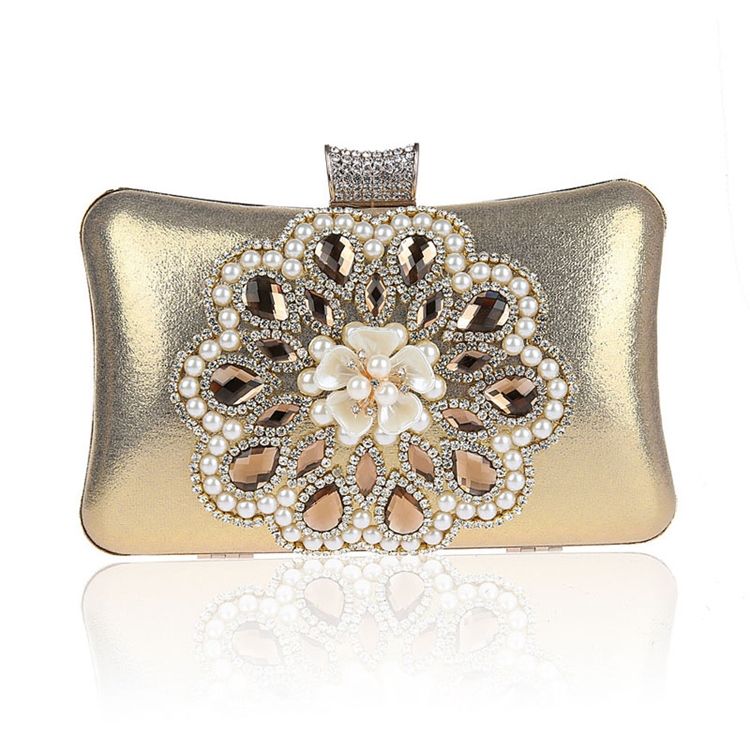 Perlen Strass Dekoration Abend Clutch