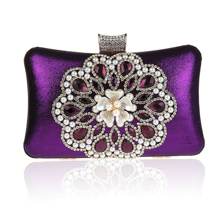 Perlen Strass Dekoration Abend Clutch