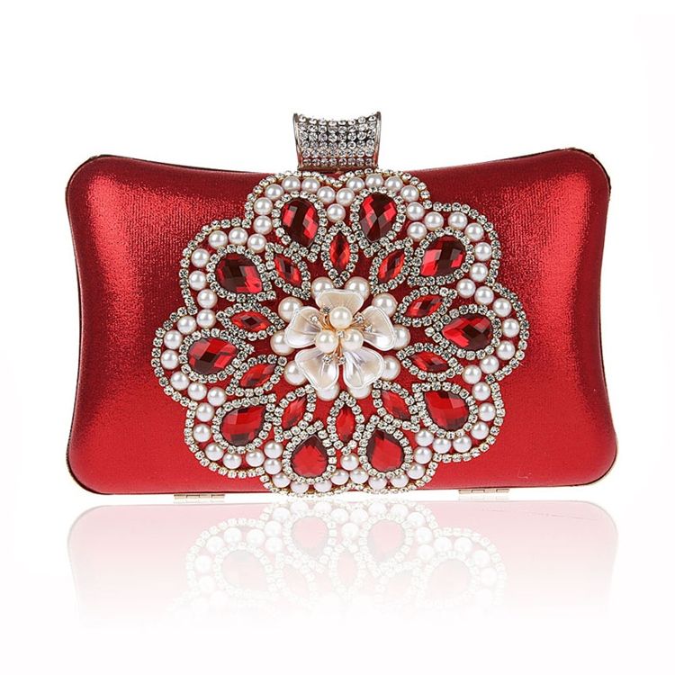 Perlen Strass Dekoration Abend Clutch