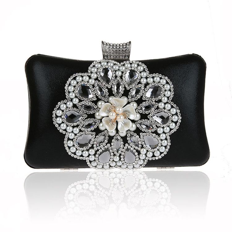 Perlen Strass Dekoration Abend Clutch