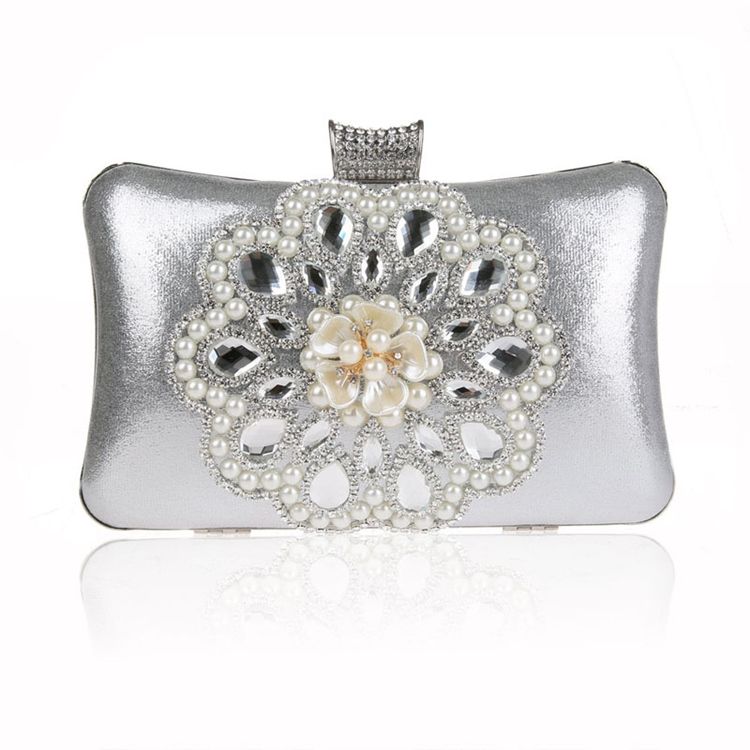 Perlen Strass Dekoration Abend Clutch