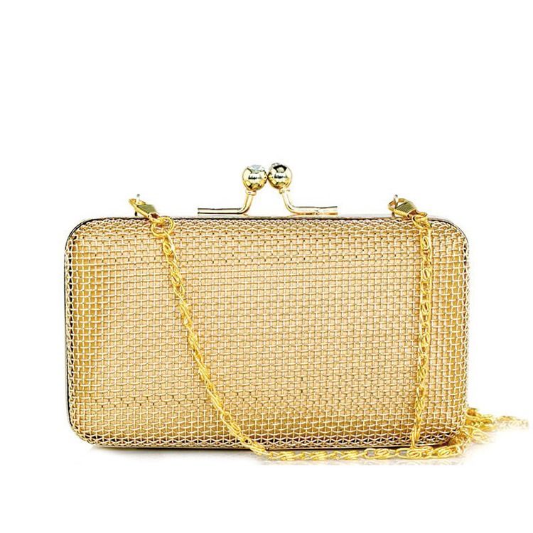 Plain Golden Chain Damen Clutch