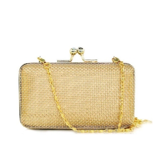 Plain Golden Chain Damen Clutch