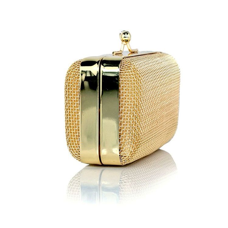 Plain Golden Chain Damen Clutch