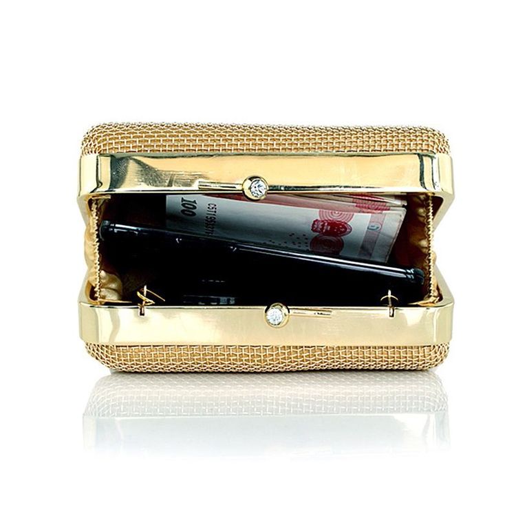 Plain Golden Chain Damen Clutch