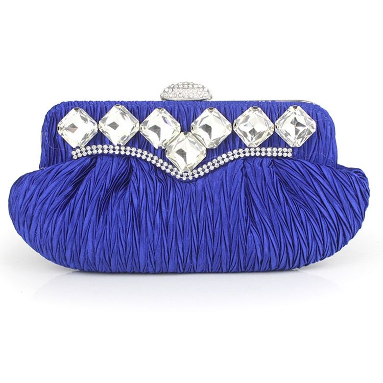 Plissierte Abend-clutch Mit Strassverzierung