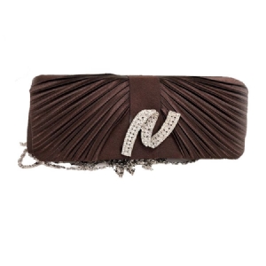 Plissierte Strass-deko-clutch