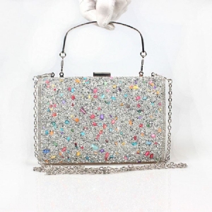 Schillernde Bunte Steinverkrustete Design Clutch