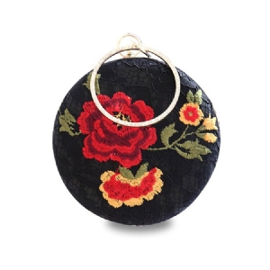 Vintage Clutch Mit Blumenstickerei