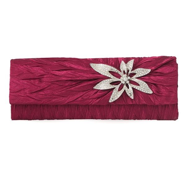 Vintage Strass Blumenförmige Verzierte Plissee Clutches