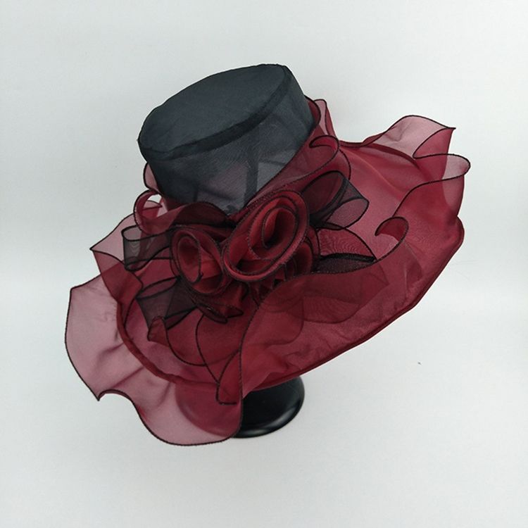 Damen-blumen-organza-sonnenhut