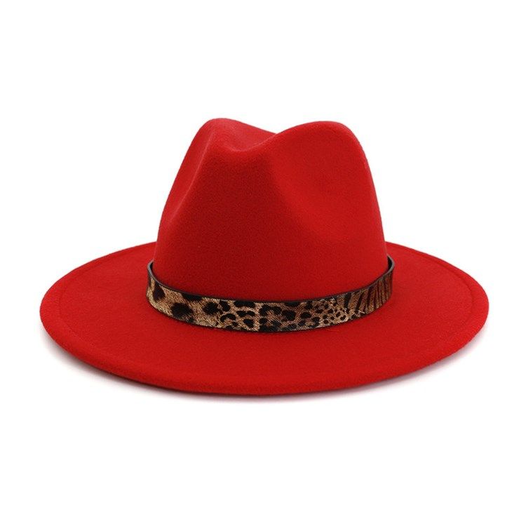 Frauen Fedora Hat Print Leopard Wintermützen