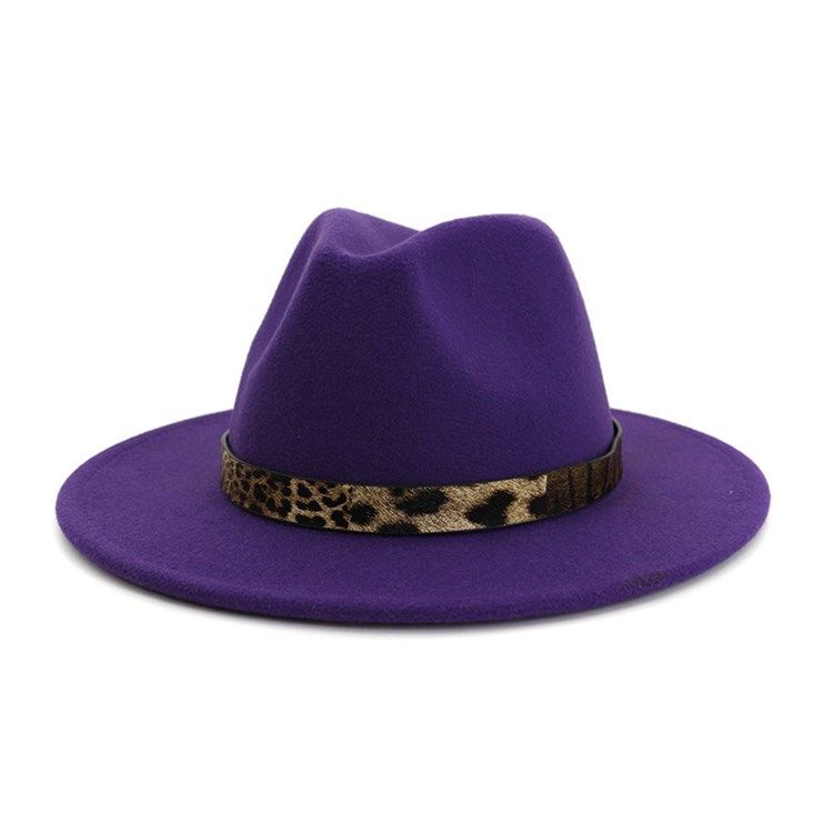 Frauen Fedora Hat Print Leopard Wintermützen