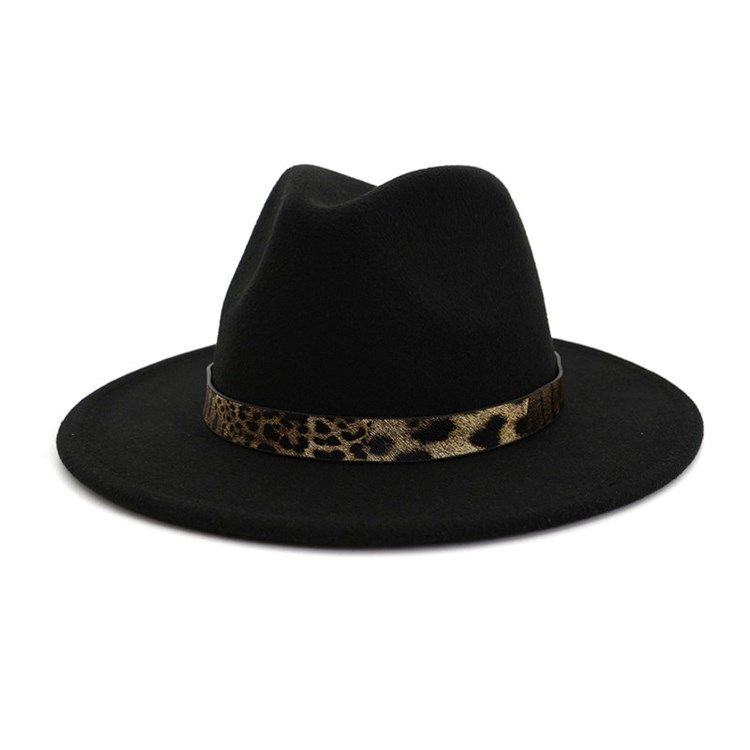 Frauen Fedora Hat Print Leopard Wintermützen