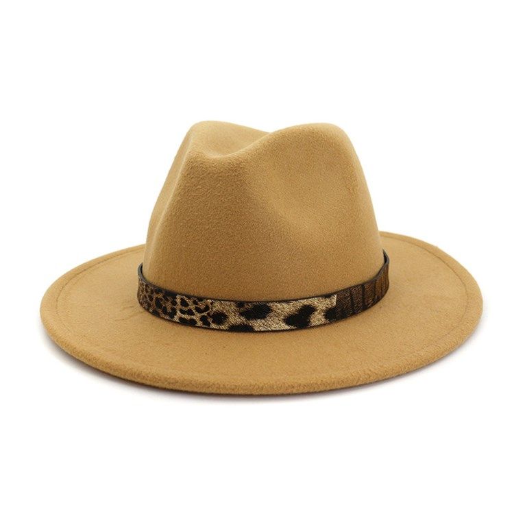 Frauen Fedora Hat Print Leopard Wintermützen