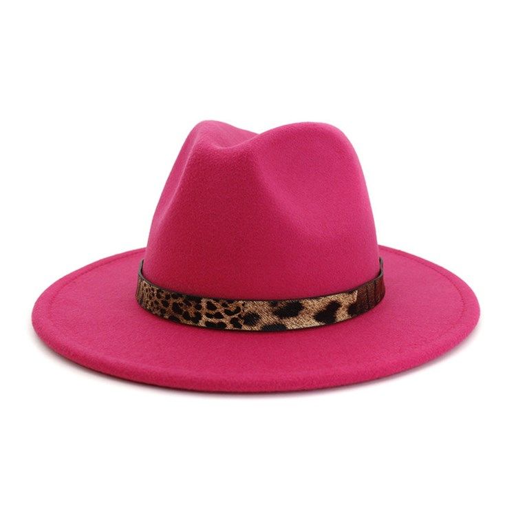 Frauen Fedora Hat Print Leopard Wintermützen