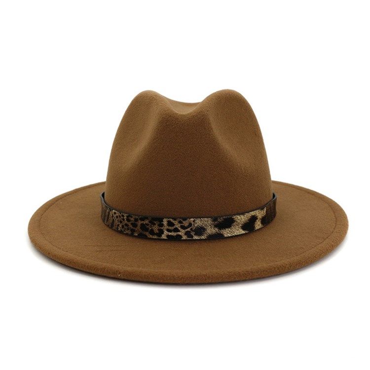 Frauen Fedora Hat Print Leopard Wintermützen