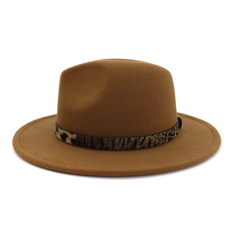 Frauen Fedora Hat Print Leopard Wintermützen