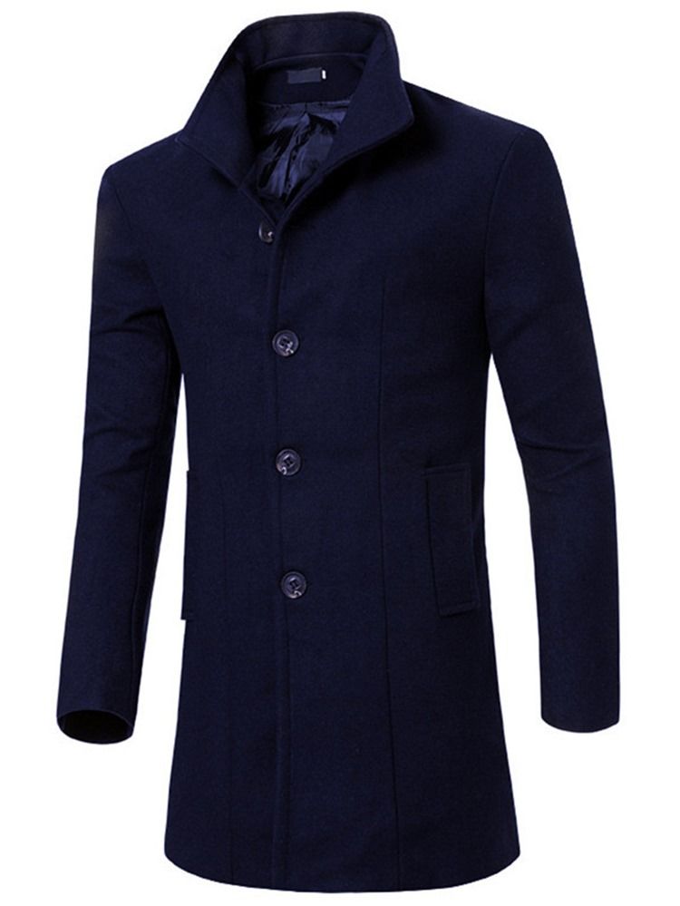 Langer Schmaler Einfarbiger Herren-trenchcoat