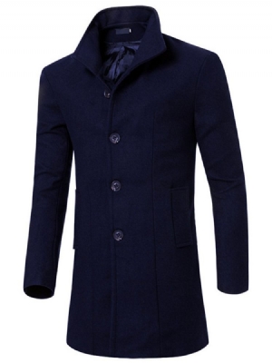 Langer Schmaler Einfarbiger Herren-trenchcoat