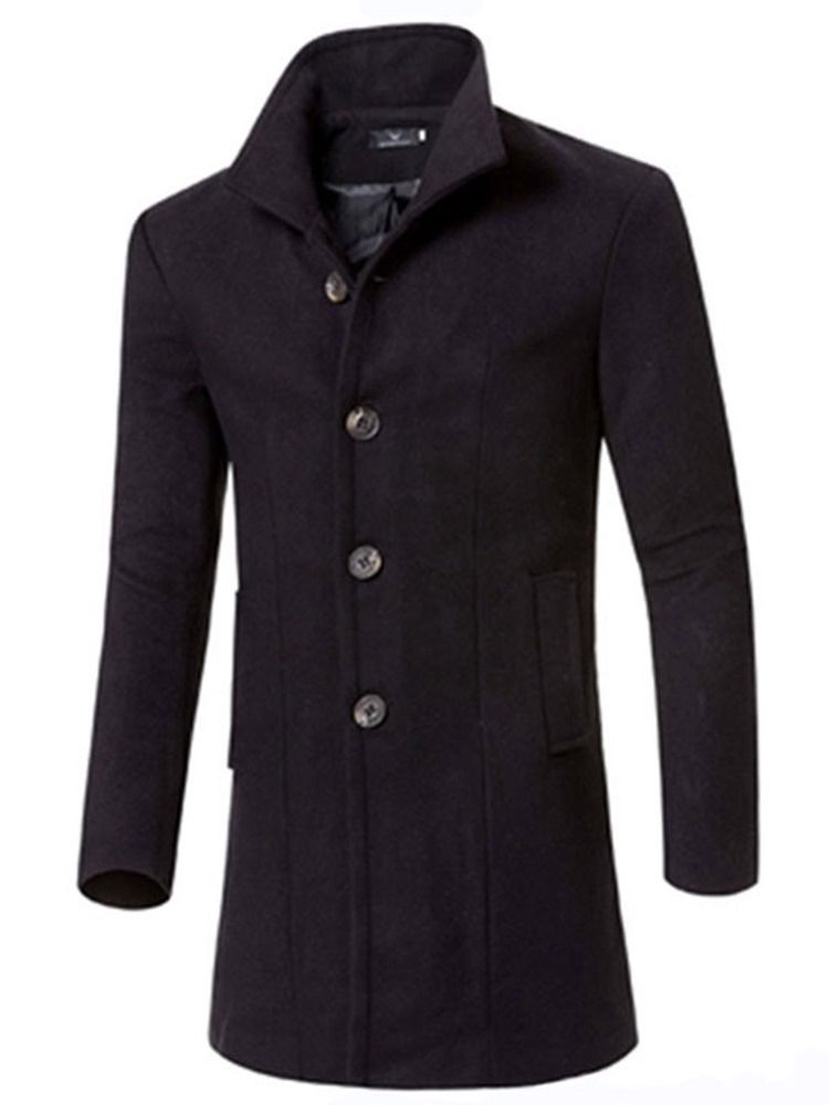 Langer Schmaler Einfarbiger Herren-trenchcoat