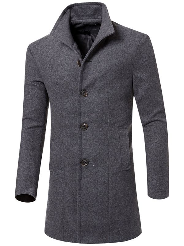 Langer Schmaler Einfarbiger Herren-trenchcoat